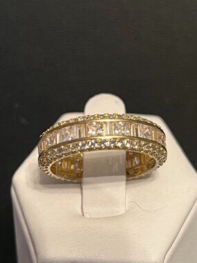 Fuzion Creations Gold Vermeil over 925 Silver CZ Eternity Ring Size 10 (468)